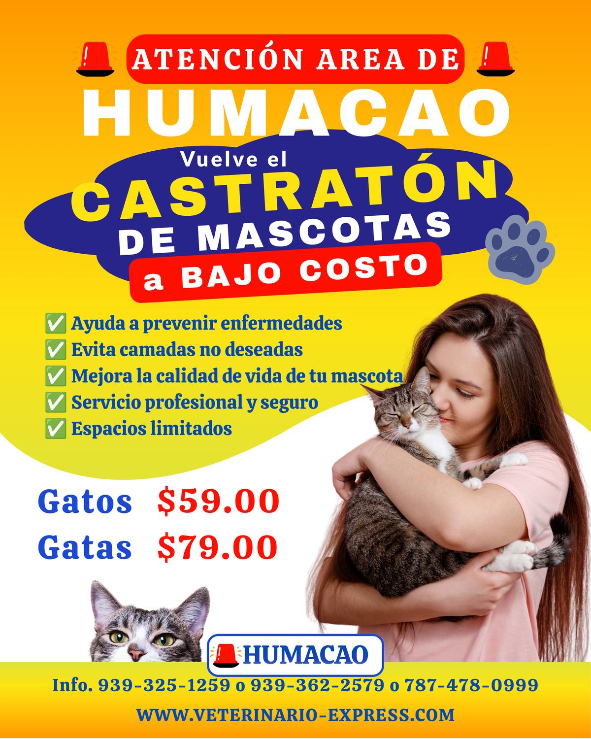 Castración a bajo costo en Humacao